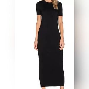 Exclusively Misook Short Sleeve Round Neck Long Maxi Office Dress Black Small